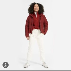Everlane ReNew Short Puffer in Brick Red, M